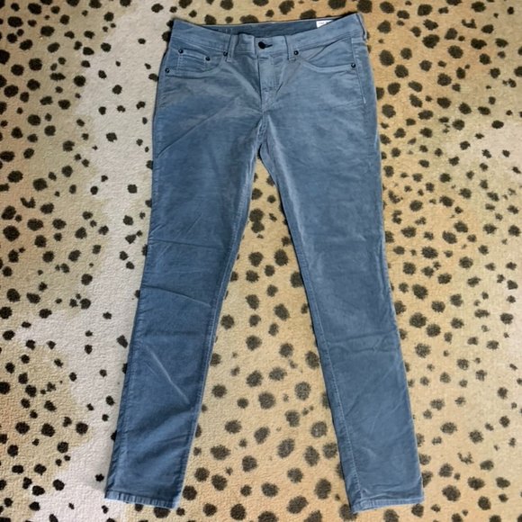 Rag & Bone Light Blue Velvet Skinny Jeans, Size 32 - Picture 1 of 5
